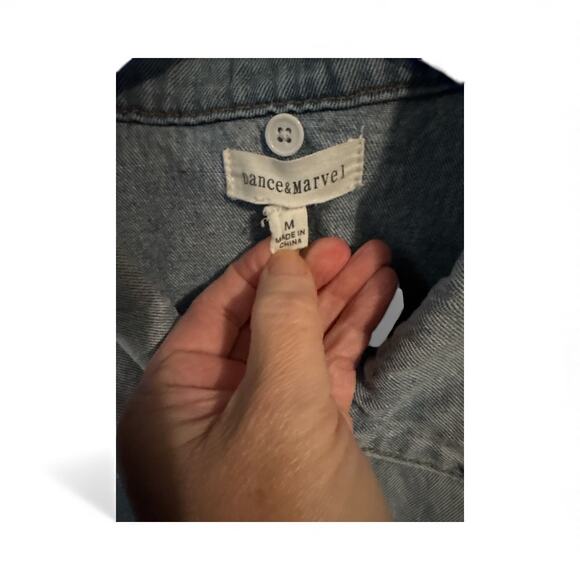 Dance & Marvel Cropped Jean Jacket - Size Medium - Picture 3 of 4